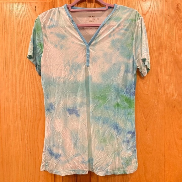 Little Sleepies Other - Little Sleepies XS Womens Blue Green Tie Dye Short Sleeve Pajama Top